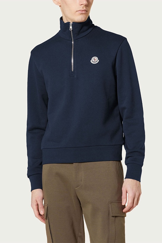 Мужской джемпер Moncler logo-patch - Navy