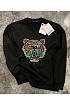 Чёрный свитшот Kenzo Tiger logo-embroidered drawstring