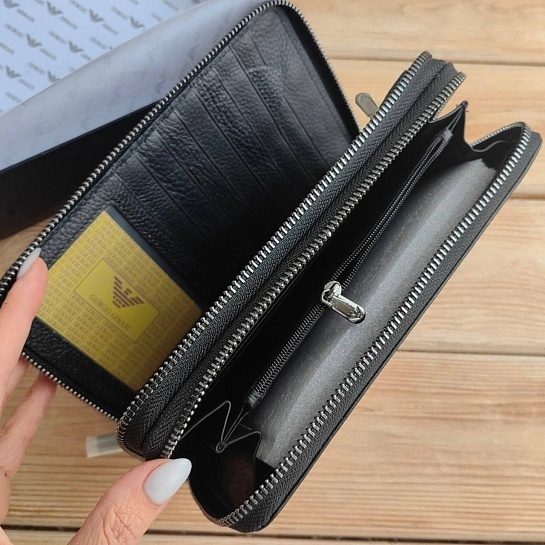 Мужская кожаная барсетка Emporio Armani 21x12 см