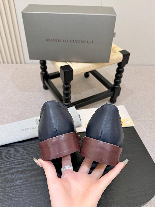 Кожаные ботинки Brunello Cucinelli derby - Navy