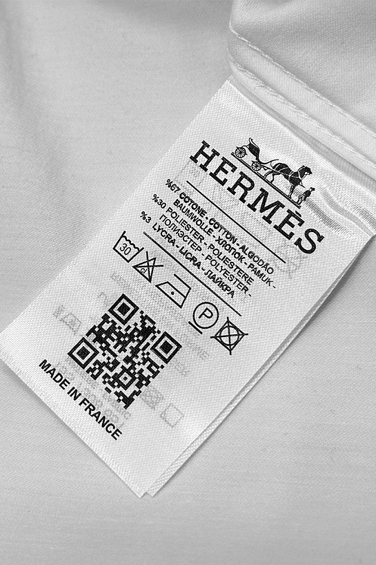 Мужская белая рубашка Hermes H embroidered