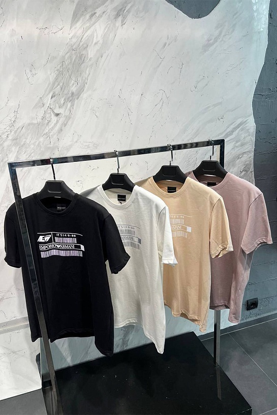 Чёрная футболка Emporio Armani logo-print