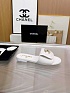 Женские кожаные шлёпанцы Chanel premium