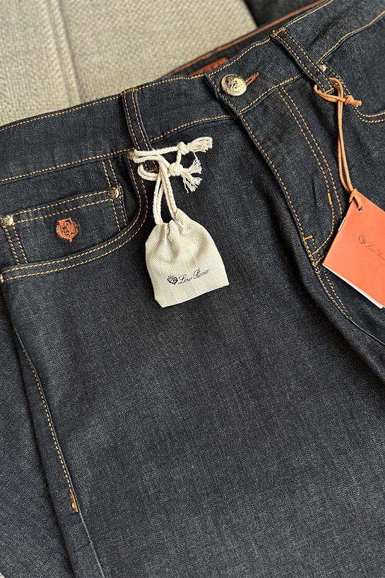 Мужские джинсы тёмно-синего цвета Loro Piana regular fit