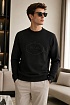 Мужской чёрный свитшот Prada logo-embroidered