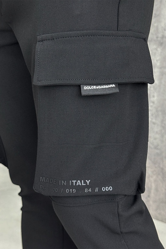 Мужские чёрные джоггеры Dolce&Gabbana cargo-pocket