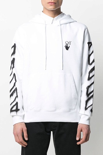 Мужское белое худи Off-White Spray Marker   