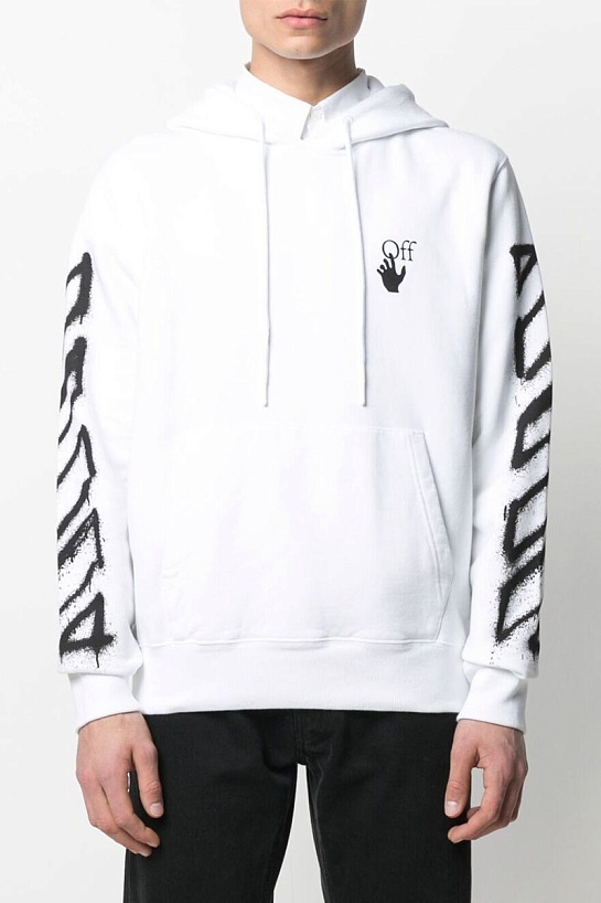 Мужское белое худи Off-White Spray Marker