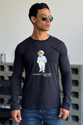 Мужской лонгслив Polo Ralph Lauren "Bear" - Navy   