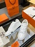 Женские кожаные кроссовки Hermes Premium - White