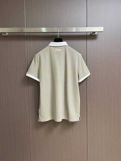 Мужское поло серого цвета Kiton premium   
