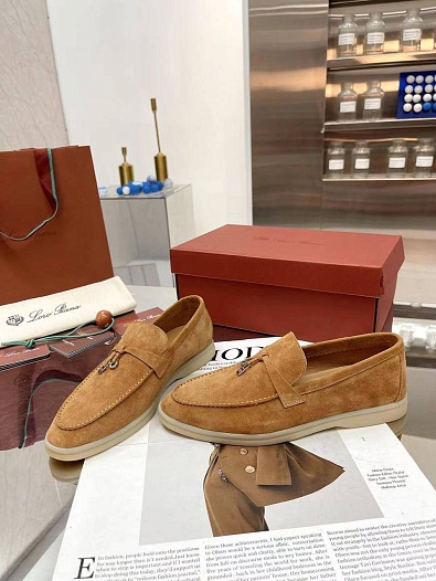 Женские замшевые лоферы Loro Piana Summer Charms Walk premium   