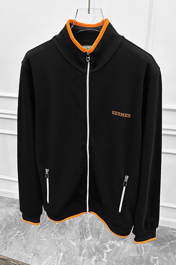 Чёрная кофта на молнии Hermes   