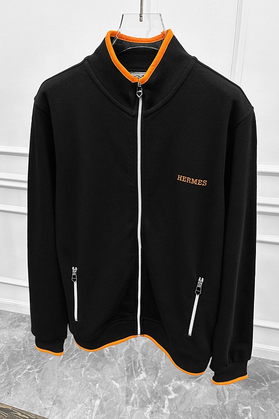 Чёрная кофта на молнии Hermes