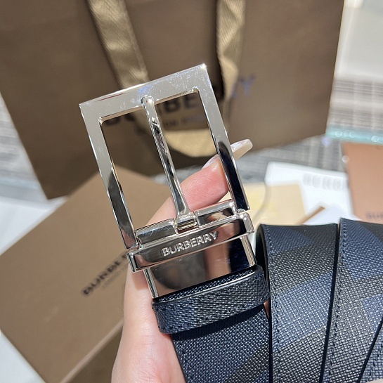 Кожаный ремень Burberry Check TB premium