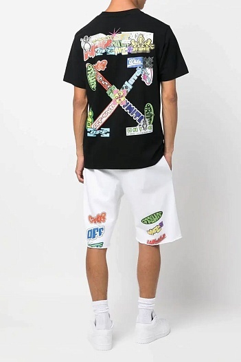 Чёрная оверсайз футболка Off-White logo-print   