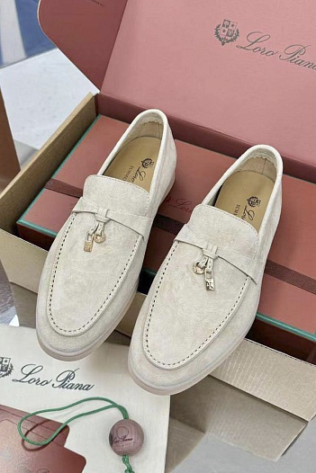 Женские замшевые лоферы Loro Piana Summer Charms Walk premium   