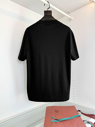 Мужская чёрная футболка Loro Piana premium   