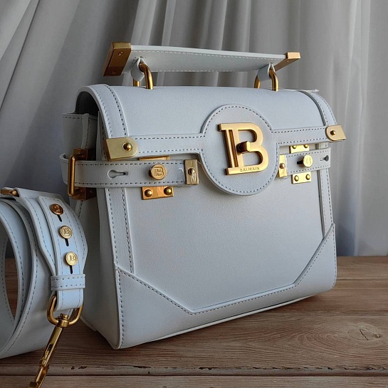 Женская кожаная сумка Balmain B-Buzz 23x21x11 см - White