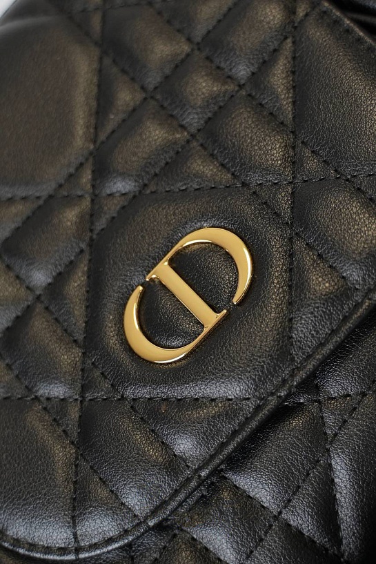 Кожаный рюкзак Dior Caro 26x25 см - Black