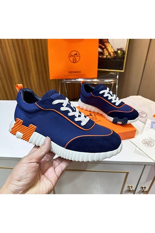 Мужские замшевые кроссовки Hermes Bouncing - Blue