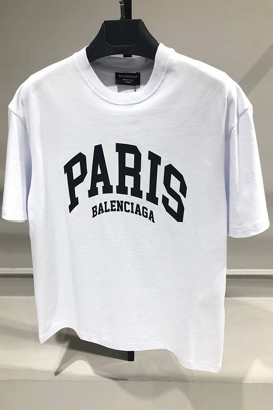 Оверсайз футболка Balenciaga Paris - White