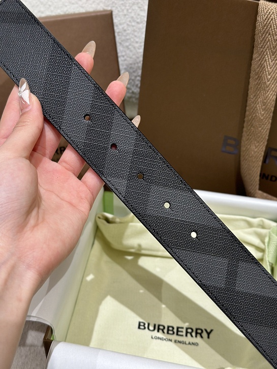 Кожаный ремень Burberry Check TB premium