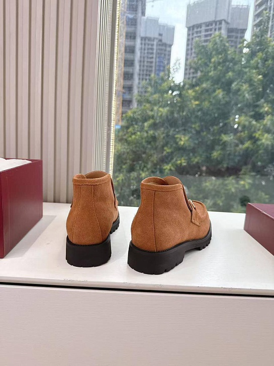 Женские замшевые лоферы Gucci premium - Chestnut