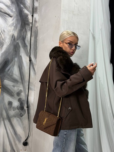 Женская парка с натуральным мехом Max Mara premium   