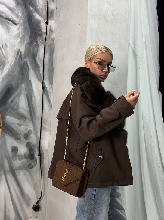 Женская парка с натуральным мехом Max Mara premium