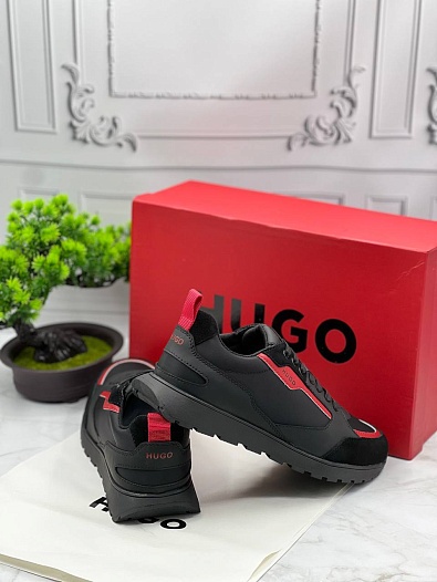 Комбинированные кроссовки Hugo Boss Icelin Runn - Black / Red   
