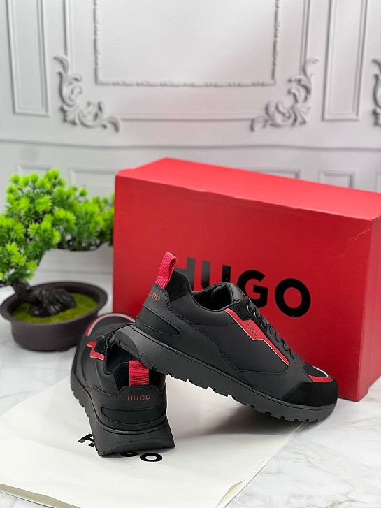 Комбинированные кроссовки Hugo Boss Icelin Runn - Black / Red