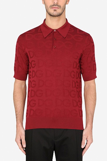 Классическое мужское поло Dolce&Gabbana красного цвета   