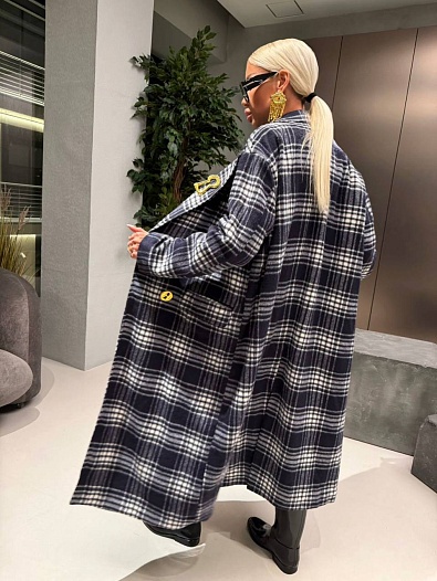 Женское пальто в клетку Schiaparelli premium   