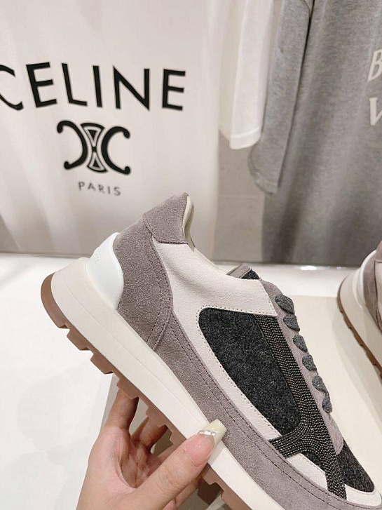 Женские замшевые кроссовки Brunello Cucinelli premium