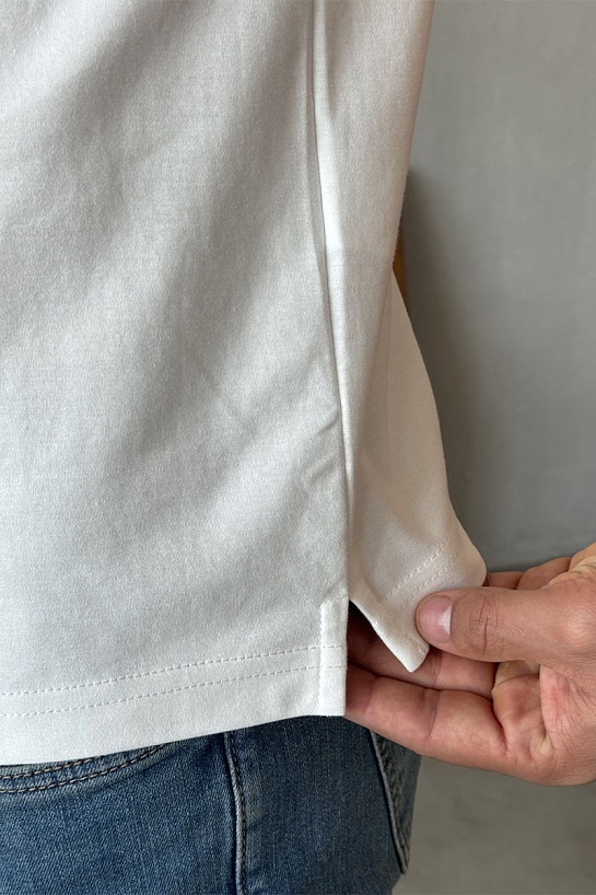 Мужское белое поло Kiton embroidered logo
