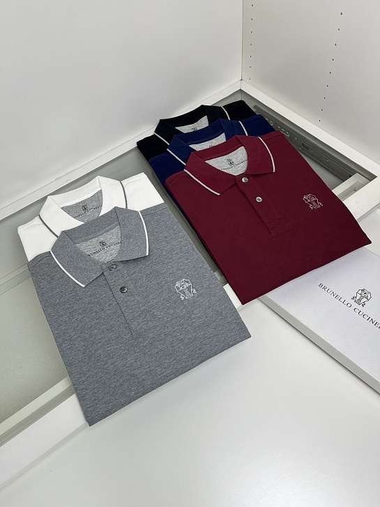 Мужское синее поло Brunello Cucinelli premium