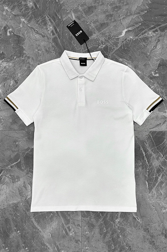 Мужское поло Hugo Boss белого цвета