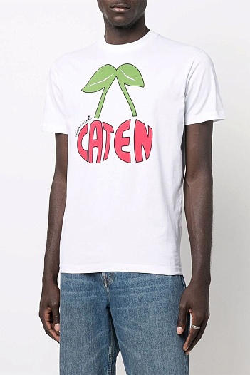 Оверсайз футболка Dsquared2 Caten Сherry - White   