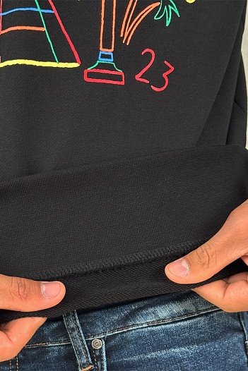 Чёрный свитшот Casablanca Rainbow Crayon Temple   