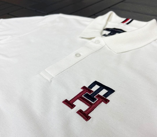 Мужское белое поло Tommy Hilfiger Essential Monogram