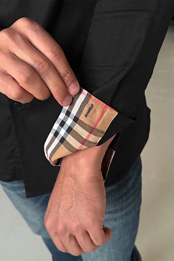 Мужская рубашка Burberry logo-embroidered - Black   
