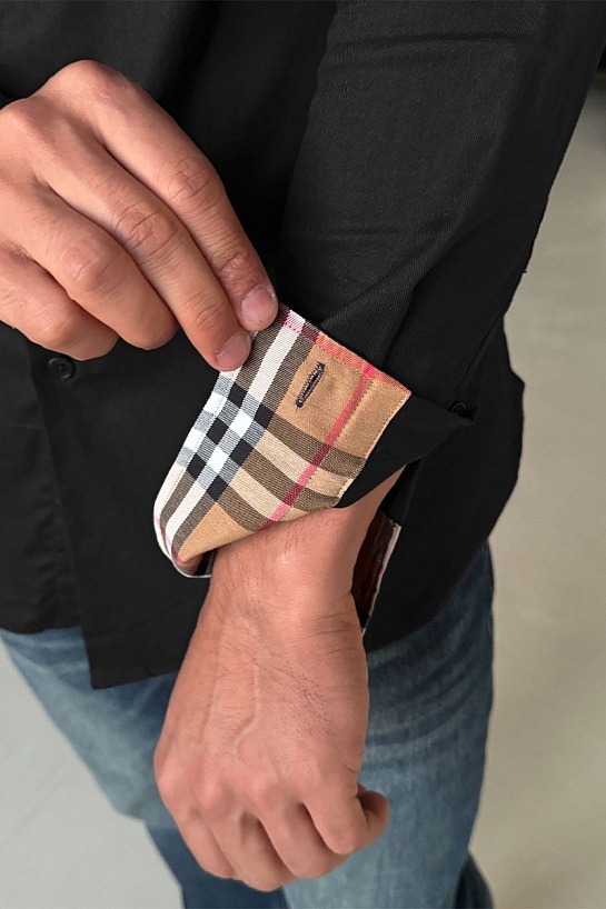 Мужская рубашка Burberry logo-embroidered - Black