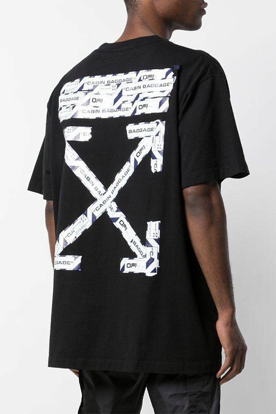 Чёрная оверсайз футболка Off-White "Cabin Baggage"