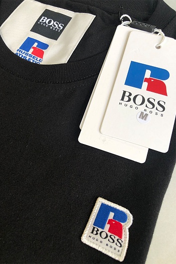 Мужская чёрная футболка Hugo Boss   