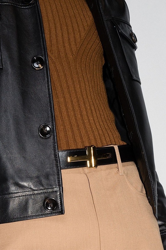 Двусторонний кожаный ремень Tom Ford (ширина 3.8 см, длина 120 см)