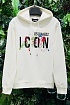 Мужское белое худи Dsquared2 Icon Splatter logo-print