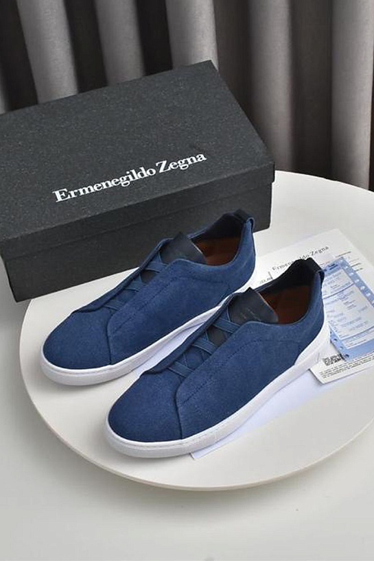 Синие кроссовки Ermenegildo Zegna Triple Stitch Canvas