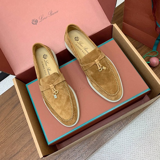 Женские замшевые лоферы Loro Piana Summer Charms Walk premium   
