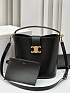 Женская кожаная сумка Celine Triomphe Louise Premium 23.5x24x16 см - Black